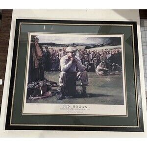 Ben Hogan The Carnoustie by Michael Heslop Vintage Artist Proof W/ COA Framed